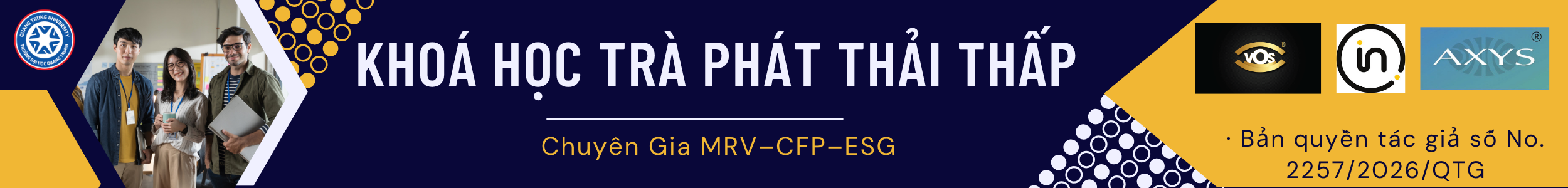 KHOÁ HỌC CHUYÊN GIA MRV - CFP - ESG - TRÀ PHÁT THẢI THẤP 